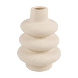 Maine & Crawford Azina 24cm Textured Ceramic Flower Vase Home Room Decor Cream