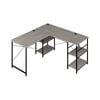 Costway L-shaped Computer Desk 2-person Convertible Corner Desk - Grey