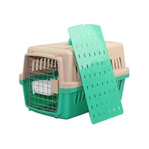 Yes4pets Small Dog Cat Crate Pet Airline Carrier Cage With Bowl And Tray-green