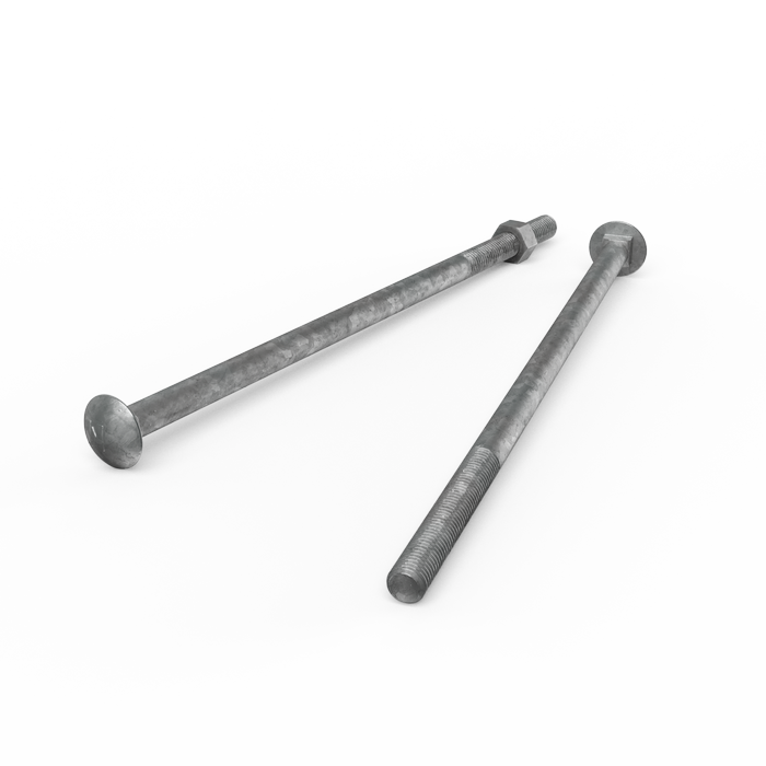ZENITH M12 x 300mm Hot Dip Galvanised Cup Head Bolts & Nuts - Each
