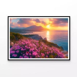 Beach, Flowers, Sky in Italy  Print 100% Australian Made 120x90cm  (Poster)
