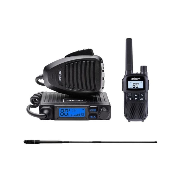 Oricom UHF305  5 Watt UHF CB Radio + ANU215 CB Antenna + UHF2200 2 Watt CB Handheld Radio (UHF305BAH)