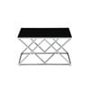 Elegant Collections Silver Black Glass Beverly Coffee Table