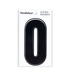 Sandleford 85mm Black Cut Out Self Adhesive House Number 0 - 0