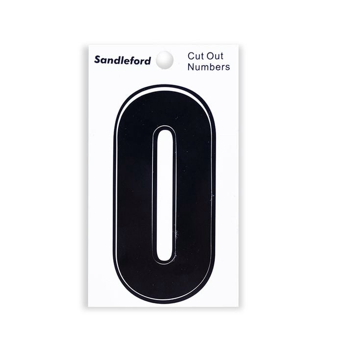 Sandleford 85mm Black Cut Out Self Adhesive House Number 0 - 0