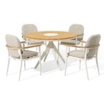 SIMPO Atlanta 5-Piece Outdoor Dining Setting - White