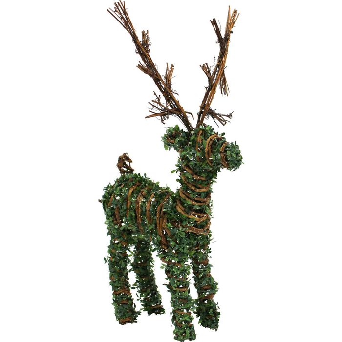 LVD Rattan Reindeer Topiary Home/Garden/Patio Christmas Display Decor 38cm