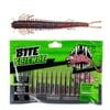 15 Pack of 2.5 Inch Bite Science Twitch Worm Soft Plastic Lures - Bloodworm