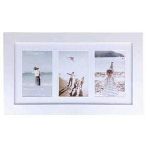 Frankie & Me Wooden Collage 4x6'' Triple Picture Frame Home/Office Decor White