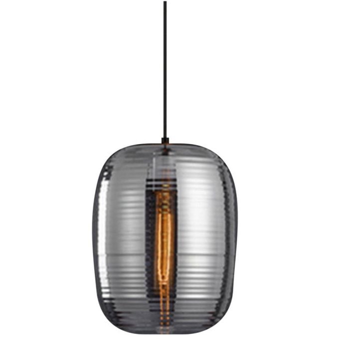 Barilla 1 Light Grey Chrome Glass Pendant