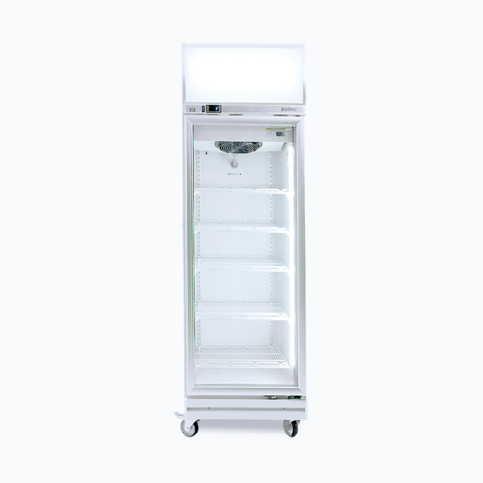 Bromic Upright Display Fridge - 444L - 1 Door - Flat Glass - Lightbox
