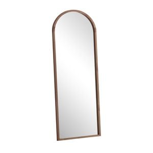 Oikiture 180x70cm Wooden Full Length Mirror Floor Mirrors Walnut