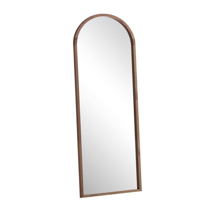 Oikiture 180x70cm Wooden Full Length Mirror Floor Mirrors Walnut