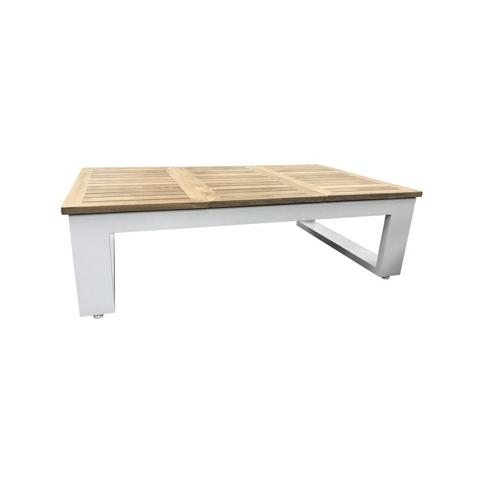 Balmoral Outdoor Teak Top Aluminium Coffee Table With Fold Out Sides