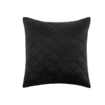 Astin Sinclair 45cm x 45cm Jet Black Quilted Velvet Cushion