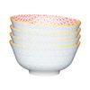 4PK Mikasa Does it All Glazed Bowl 15.7cm - Geometric Blue