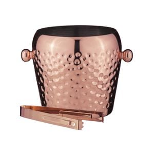 Spencer Hammered Stainless Steel 13cm Ice Bucket w/ Tongs - Copper