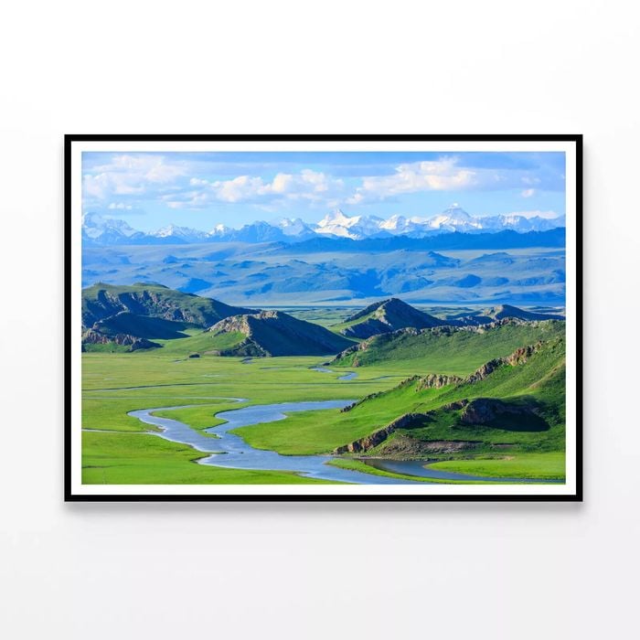Grassland & Mountain in China  Print 100% Australian Made 120x90cm  (Poster)