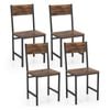 Costway 4pcs Farmhouse Dining Chairs Metal Frame Accent Chairs Kitchen