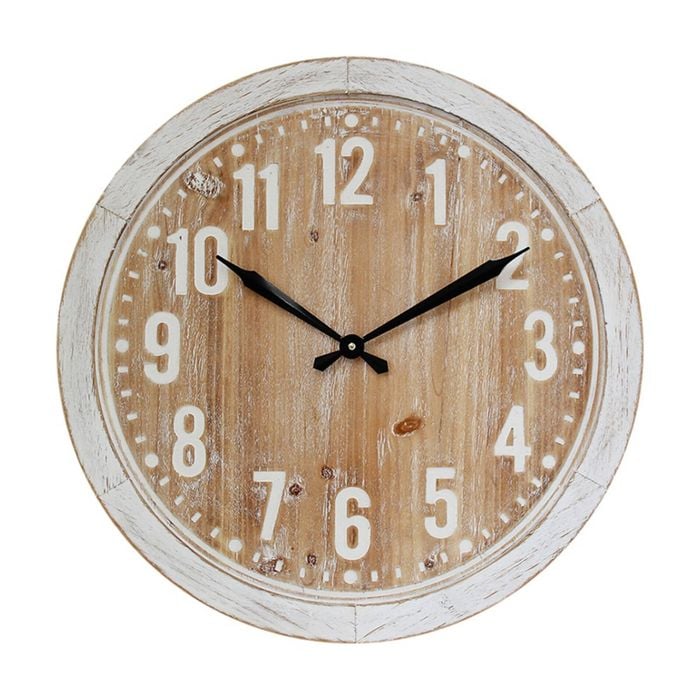 Hamptons MDF 60cm Wall Clock Round Analogue Hanging Home/Office Room Decor White
