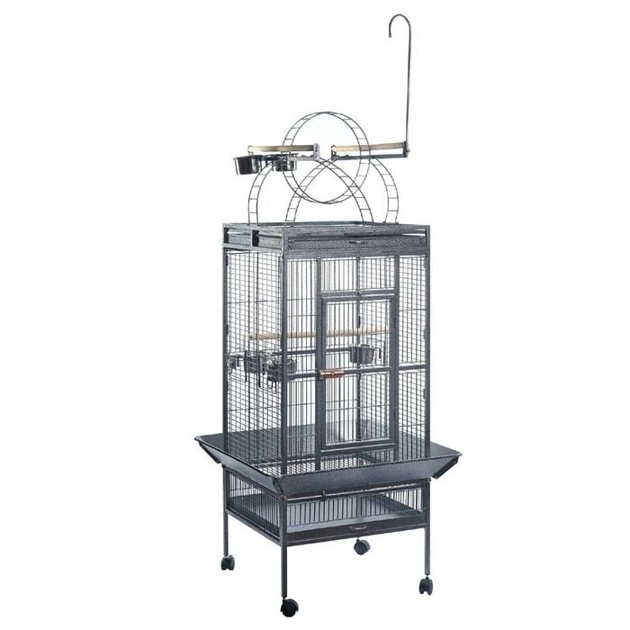 YES4PETS 174 cm Large Bird Budgie Cage Parrot Aviary With Metal Tray and Wheel Skirt