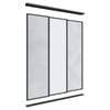 Lugna 2100 x 1800mm Black 2 Mirror 1 Melamine Wardrobe Triple Sliding Doors