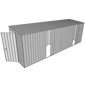 Build-a-Shed 1.5 x 6 x 2m Dual Sliding Side Door Skillion Shed - Zinc