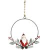 LVD Santa Wreath Beaded Chain Christmas Holiday Decoration 16x16cm Red/Green