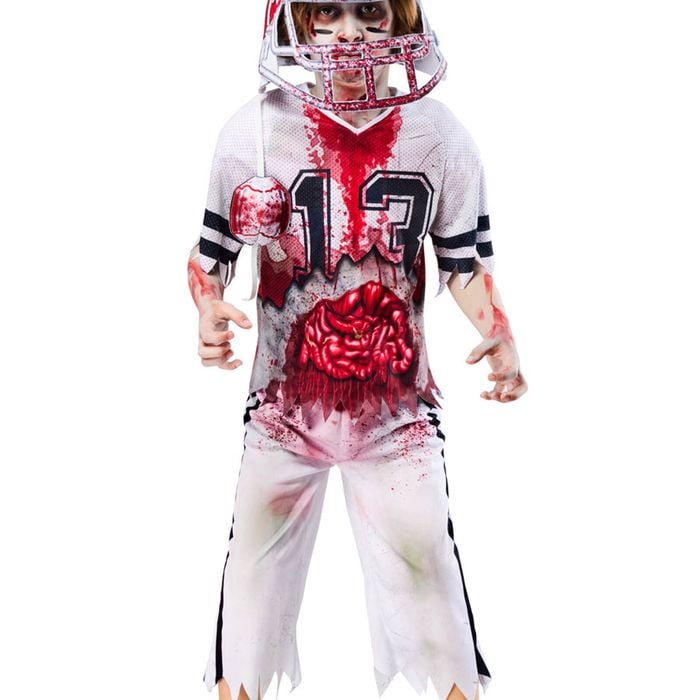 Running Back Boys Zombie American Football Player Halloween Costume - 7-8