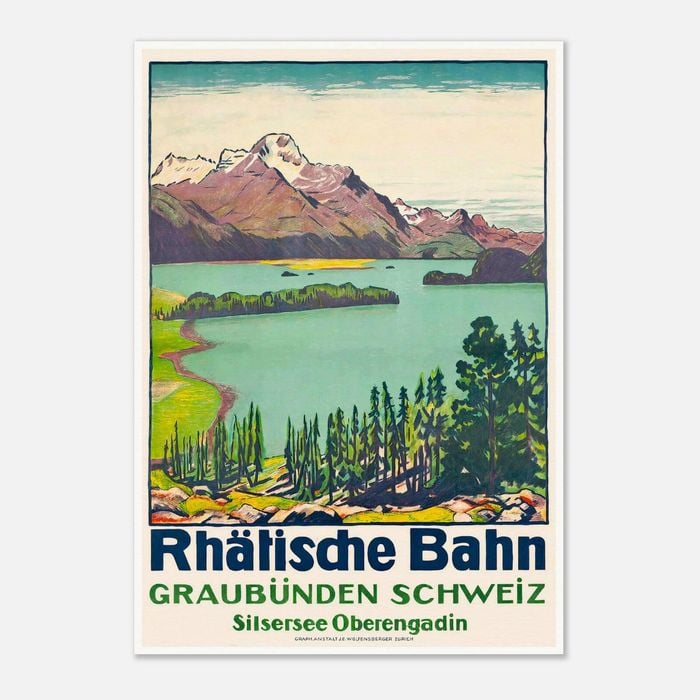 Galrie Rhaetian Railway Graubünden Switzerland Vintage Travel Poster Art Print Décor, Poster Only, 50 x 70cm (20 x 28inch)