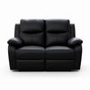 Duke 2 Seater Manual Recliner Genuine Leather Black