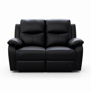 Duke 2 Seater Manual Recliner Genuine Leather Black