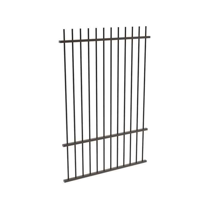 ProtectorAl 350 - 1200 x 1800mm Black Aluminium Pool Fence Panel Picket Top With Midrail - Black 350-1200mm