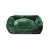Charlie's Ascher Plush Corduroy Square Dog Bed Eden Green - Large