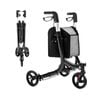 Costway 2-in-1 Folding Walking Frame Rollator Red
