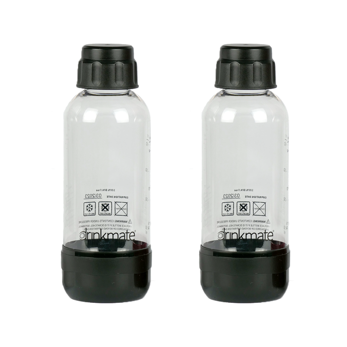 Drinkmate 0.5 Litre Bottles - Twin Pack Black