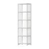 Oikiture Display Cabinet Storage 5-tier Shelves Bookcase Clear Stand Rack White