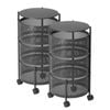 SOGA 2X 3 Tier Steel Round Rotating Carts with Wheels