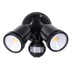 Brilliant Black Raptor III Twin Security Light with Sensor