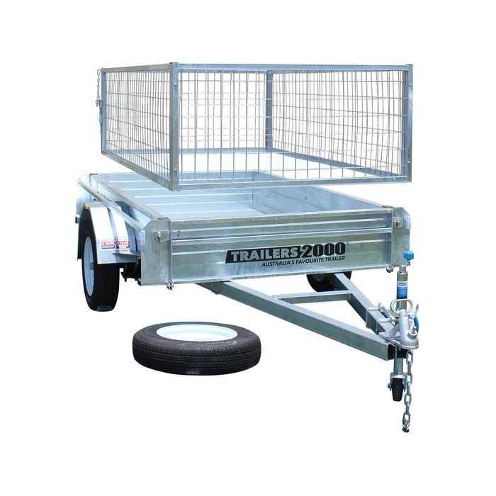 Trailers 2000 6 x 4 Galvanised Trailer With Cage And Spare Bundle