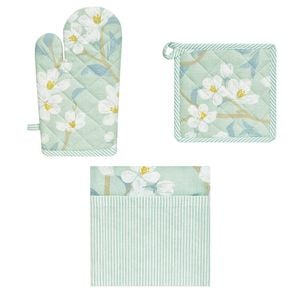 Bloomington Set of 3 Renee Cotton Cover Kitchen Textile Mint Green