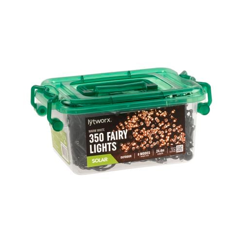 Lytworx Warm White Solar Fairy Lights - 350 Pack - Bunnings Australia