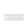 European Cabinetry Fluted Round Brass Bucharest TV Unit White