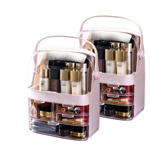SOGA 2X 3 Tier Pink Countertop Cosmetic Storage Organiser