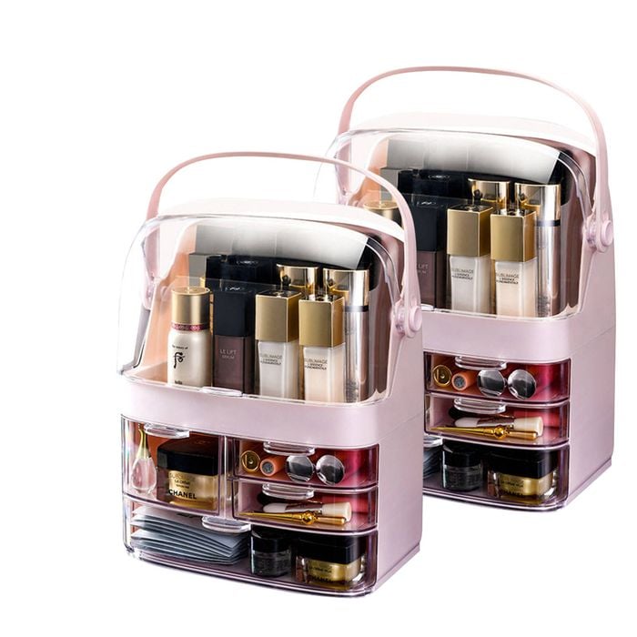 SOGA 2X 3 Tier Pink Countertop Cosmetic Storage Organiser