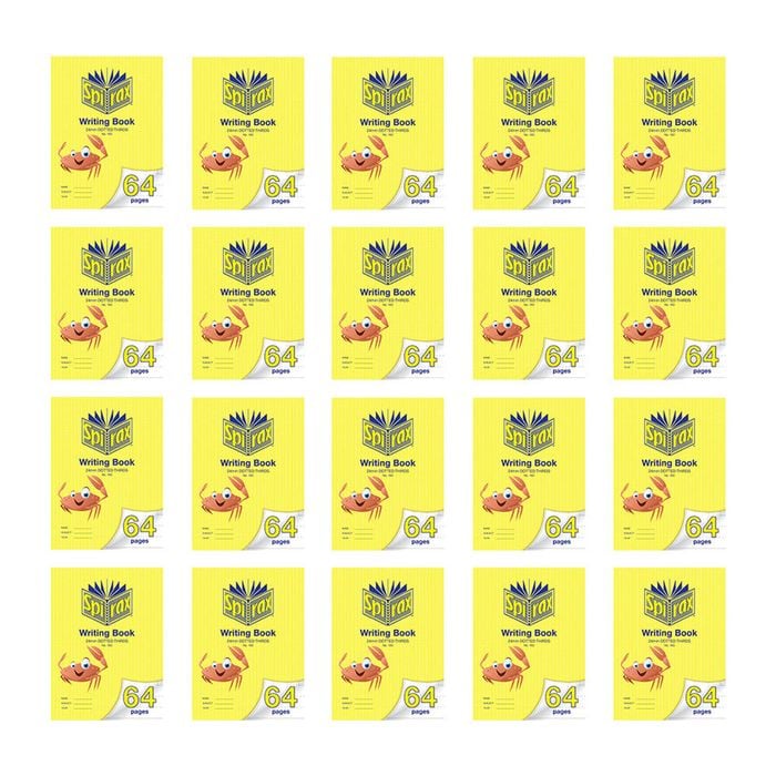 20x Spirax 160 Writing Book 33.5x24cm 64 Pages 24mm Dotted Thirds Yellow