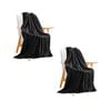SOGA 2X Black Throw Blankets – Cozy Thick Flannel Fleece Coverlets for Bed and Sofa