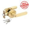 Ikonic Brushed Brass Sira Entrance Lever Set