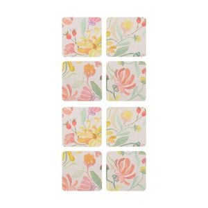 2x 4pc Ecology Midsummer Botanical Florals Rectangle Coasters 10cm