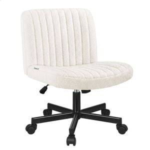 ALFORDSON Armless Office Chair Boucle White